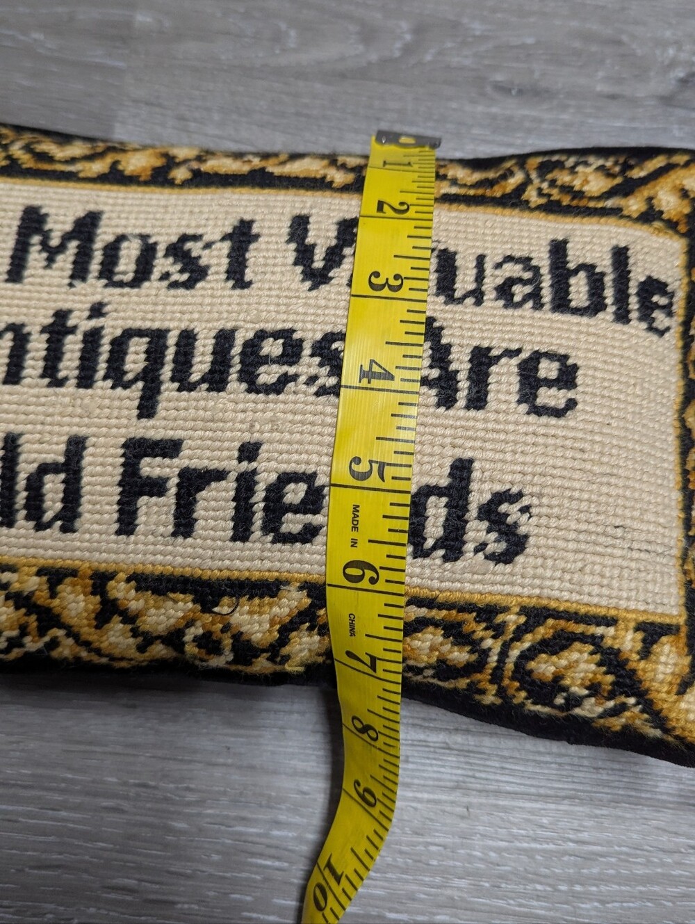 Needlepoint Pillow Black Velvet Backing FRIENDSHIP - Picture 7 of 7